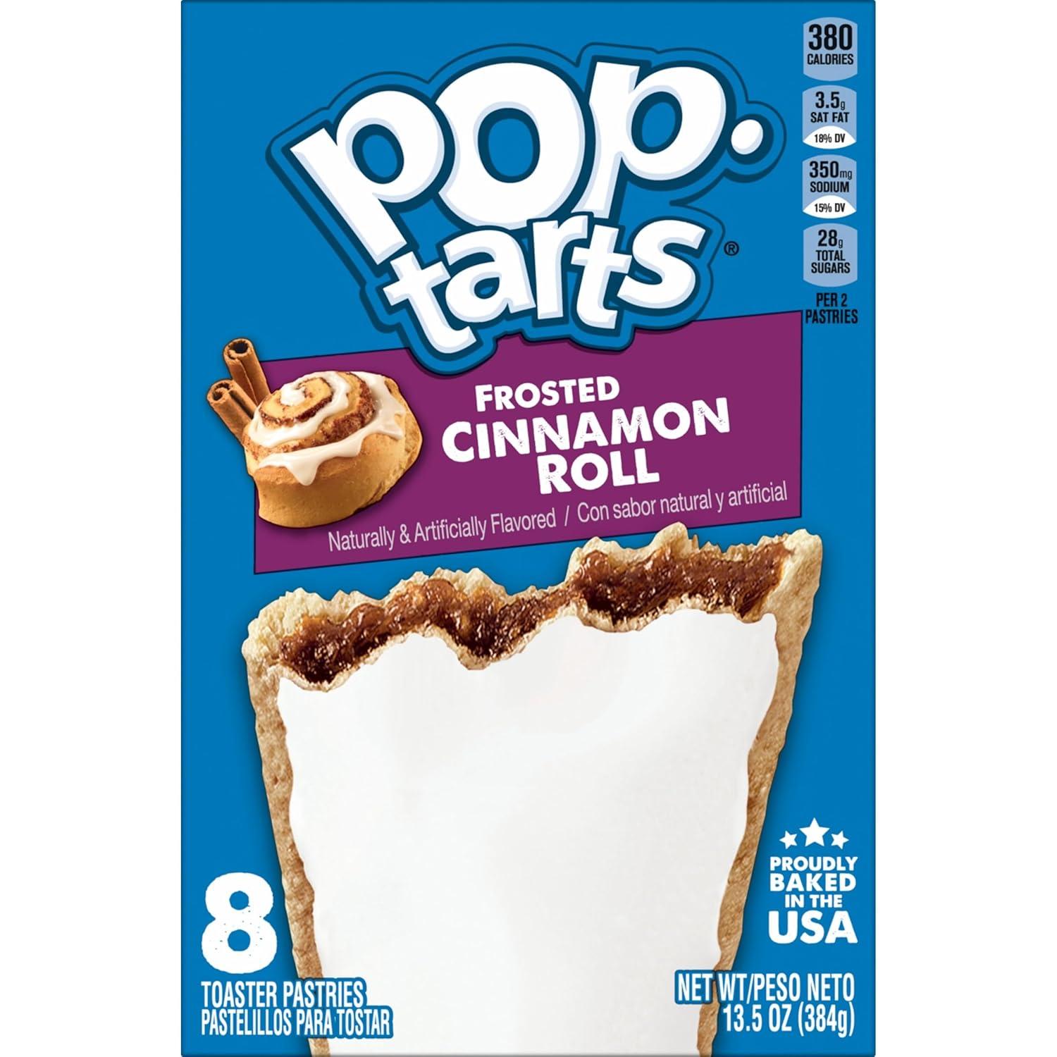 image:imagePopTarts Toaster Pastries Breakfast Foods Kids Snacks Frosted Cinnamon Roll 8 PopTarts135 Ounce Pack of 1
