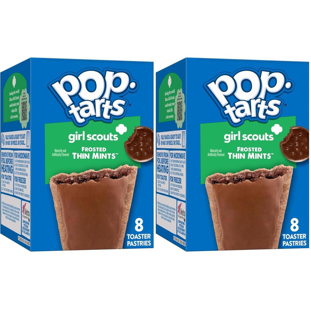 image:imagePopTarts Girl Scout Toaster Pastries Breakfast Foods Kids Snacks Frosted Thin Mints 135oz Box 8 PopTarts135 Ounce Pack of 2