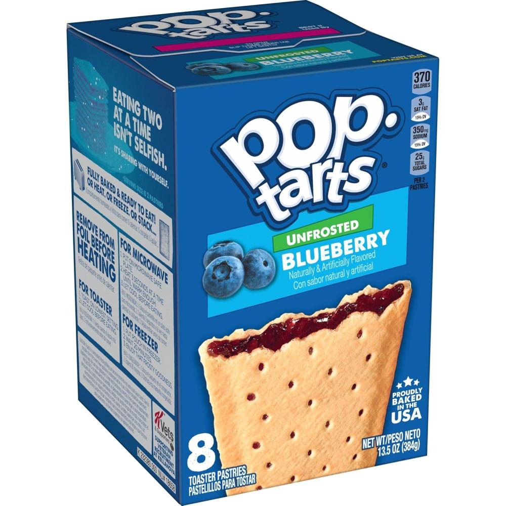 image:imagePopTarts Toaster Pastries Breakfast Foods Kids Snacks Frosted Banana Bread 96 PopTartsUnfrosted Blueberry