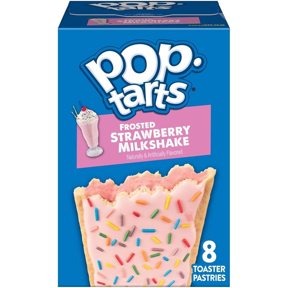 image:imagePopTarts Toaster Pastries Breakfast Foods Kids Snacks Frosted Strawberry Milkshake 8 PopTarts