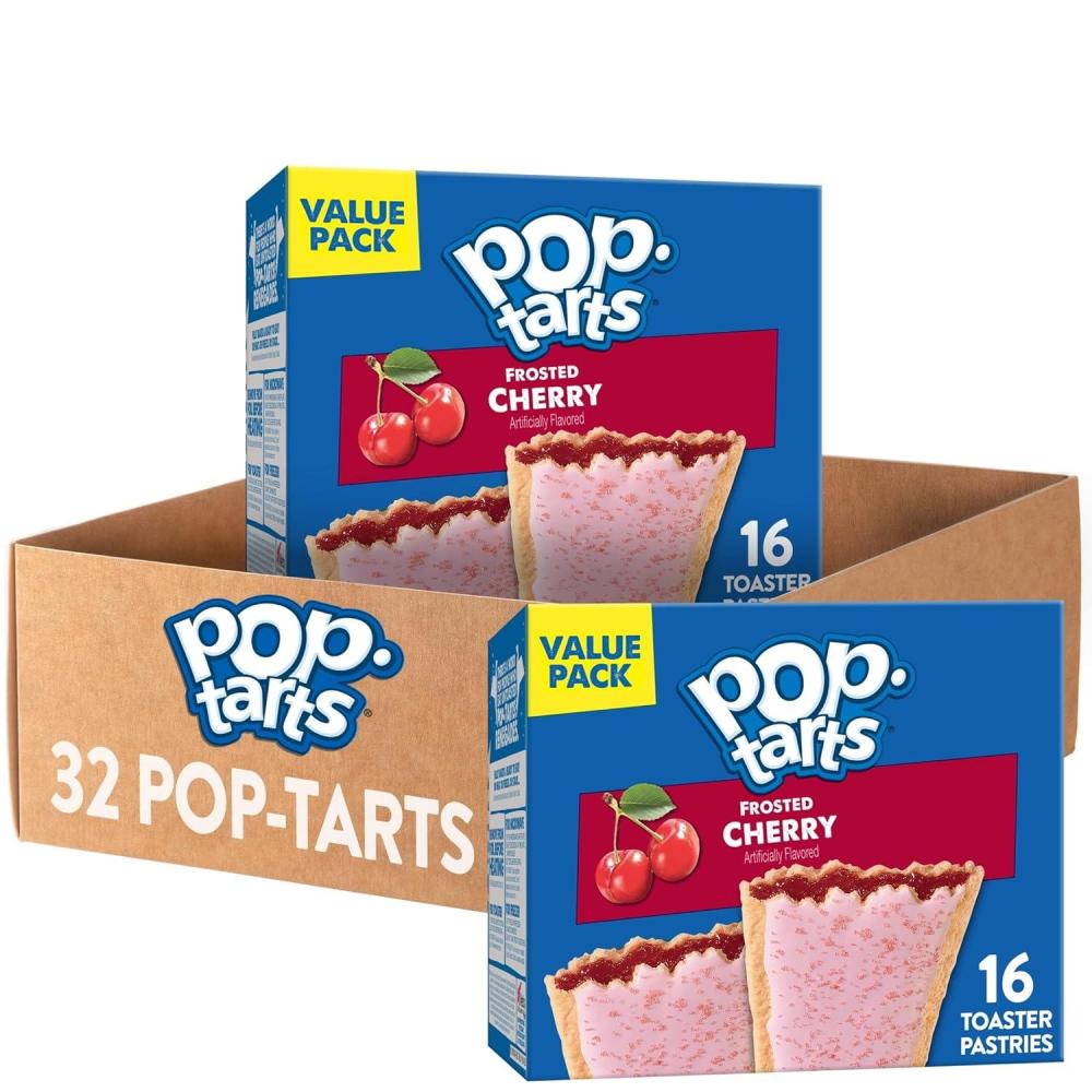 image:imagePopTarts Toaster Pastries Breakfast Foods Kids Snacks Variety Pack 541oz Box 32 CountFrosted Cherry