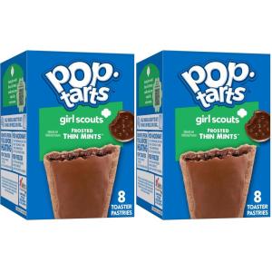 Pop-Tarts Girl Scout Toaster Pastries, Breakfast Foods, Kids Snacks, Frosted Thin Mints, 13.5oz Box (8 Pop-Tarts)(13.5 Ounce (Pack of 2))