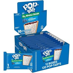 Pop-Tarts Made with Whole Grain, Toaster Pastries, Frosted Blueberry, 1.76oz (120 Count)(120 Count)