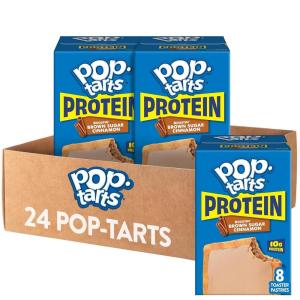 Pop-Tarts Protein Toaster Pastries, 10g Protein, Boostin’ Brown Sugar Cinnamon (96 Pop-Tarts)(1.79 Ounce (Pack of 24))