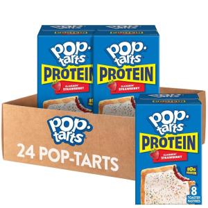 Pop-Tarts Protein Toaster Pastries, 10g Protein, Slammin’ Strawberry (24 Pop-Tarts)(1.79 Ounce (Pack of 24))