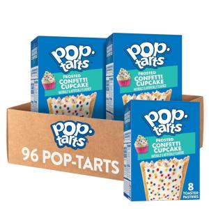 Pop-Tarts Toaster Pastries, Breakfast Foods, Kids Snacks, Frosted Banana Bread (96 Pop-Tarts)(Confetti Cupcake)