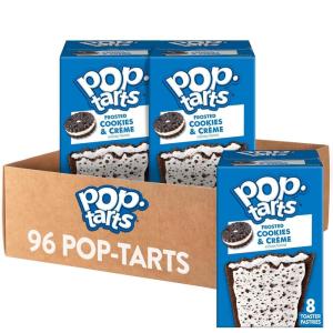 Pop-Tarts Toaster Pastries, Breakfast Foods, Kids Snacks, Frosted Banana Bread (96 Pop-Tarts)(Cookies and Crème)