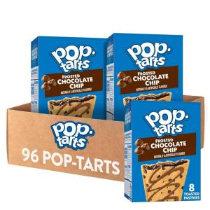 Pop-Tarts Toaster Pastries, Breakfast Foods, Kids Snacks, Frosted Banana Bread (96 Pop-Tarts)(Frosted Chocolate Chip)