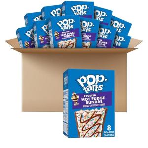Pop-Tarts Toaster Pastries, Breakfast Foods, Kids Snacks, Frosted Banana Bread (96 Pop-Tarts)(Frosted Hot Fudge Sundae)
