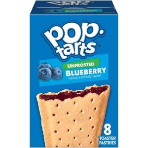 Pop-Tarts Toaster Pastries, Breakfast Foods, Kids Snacks, Unfrosted Blueberry, 13.5oz Box (8 Pop-Tarts)(NEW-Unfrosted Blueberry)