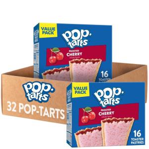 Pop-Tarts Toaster Pastries, Breakfast Foods, Kids Snacks, Variety Pack, 54.1oz Box (32 Count)(Frosted Cherry)