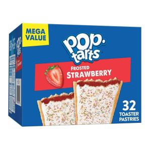 Pop-Tarts Toaster Pastries, Breakfast Foods, Kids Snacks, Variety Pack, 54.1oz Box (32 Count)(Strawberry)