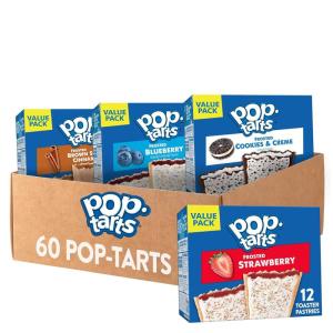 Pop-Tarts Toaster Pastries, Breakfast Foods, Kids Snacks, Variety Pack (60 Pop-Tarts)(20.3 Ounce (Pack of 5))