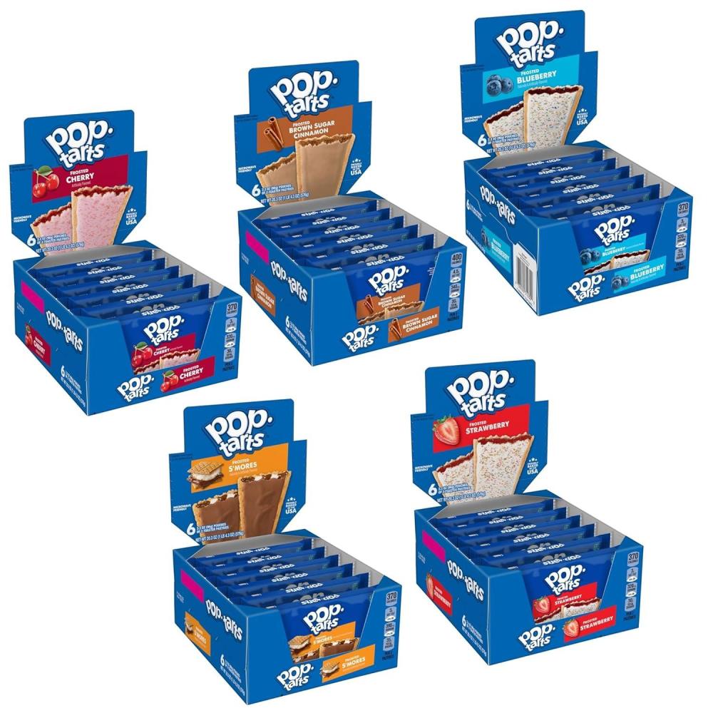 image:imagePopTarts Toaster Pastries Breakfast Foods Kids Snacks Frosted Brown Sugar Cinnamon 144 PopTarts22 Ounce Pack of 12