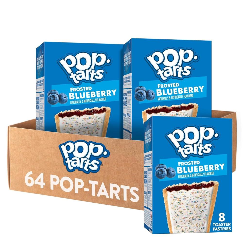 image:imagePopTarts Toaster Pastries Breakfast Foods Kids Snacks Value Pack Frosted Strawberry 64 PopTartsFrosted Blueberry