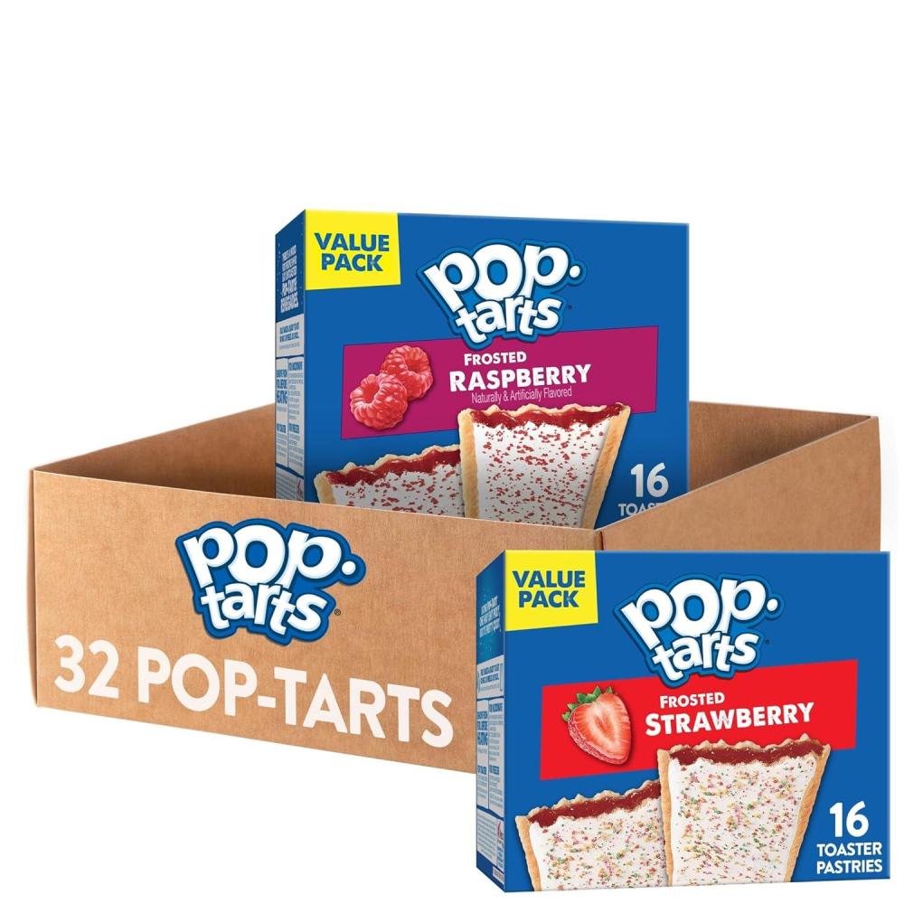 image:imagePopTarts Toaster Pastries Breakfast Foods Kids Snacks Value Pack Variety Pack 32 PopTartsStrawberryRaspberry
