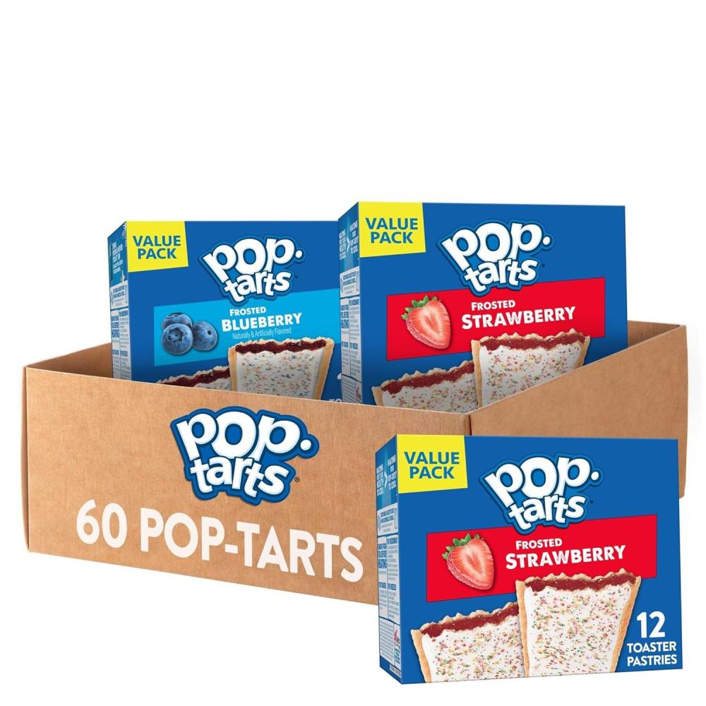 image:imagePopTarts Toaster Pastries Breakfast Foods Kids Snacks Value Pack Variety Pack 60 PopTarts2Flavor Variety