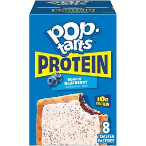 Pop-Tarts Protein Toaster Pastries, 10g Protein, Bumpin’ Blueberry, 14.3oz Box (8 Pop-Tarts)